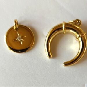 2 Ana Luisa Pendants Charms Gold Tone (no chain)